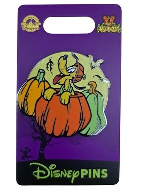 Disney Pluto Pumpkin Halloween Pin - Orange, Green & Yellow